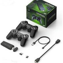 Console per videogiochi retrò con 2 controller wireless, oltre 20.000 giochi integrati e uscita HDMI per TV.