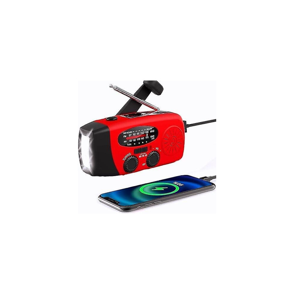Portable Solar Emergency Radio With Noaa Weather Alerts, Hand Crank Phone Charger For Outdoor Survival Kits 6901508386259