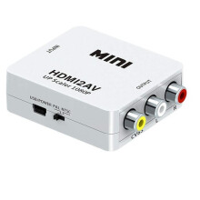 Konwerter HDMI na AV RCA, kompatybilny z większością urządzeń, biały, Plug & Play, HDMI 1.3 na CVBS NTSC PAL