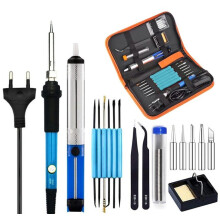 60W Soldering Station Kit, Adjustable Temperature 200C-300C with 5 Replaceable Tips, Includes Desoldering Pump, Stand Tools in Zippered Case