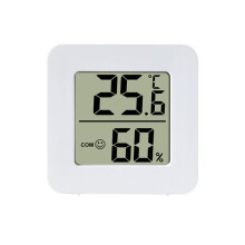 Thermometer Hygrometer for Indoor Air Monitoring, Classic Design with Wall Mount and Table Stand, CR2032 Battery Included