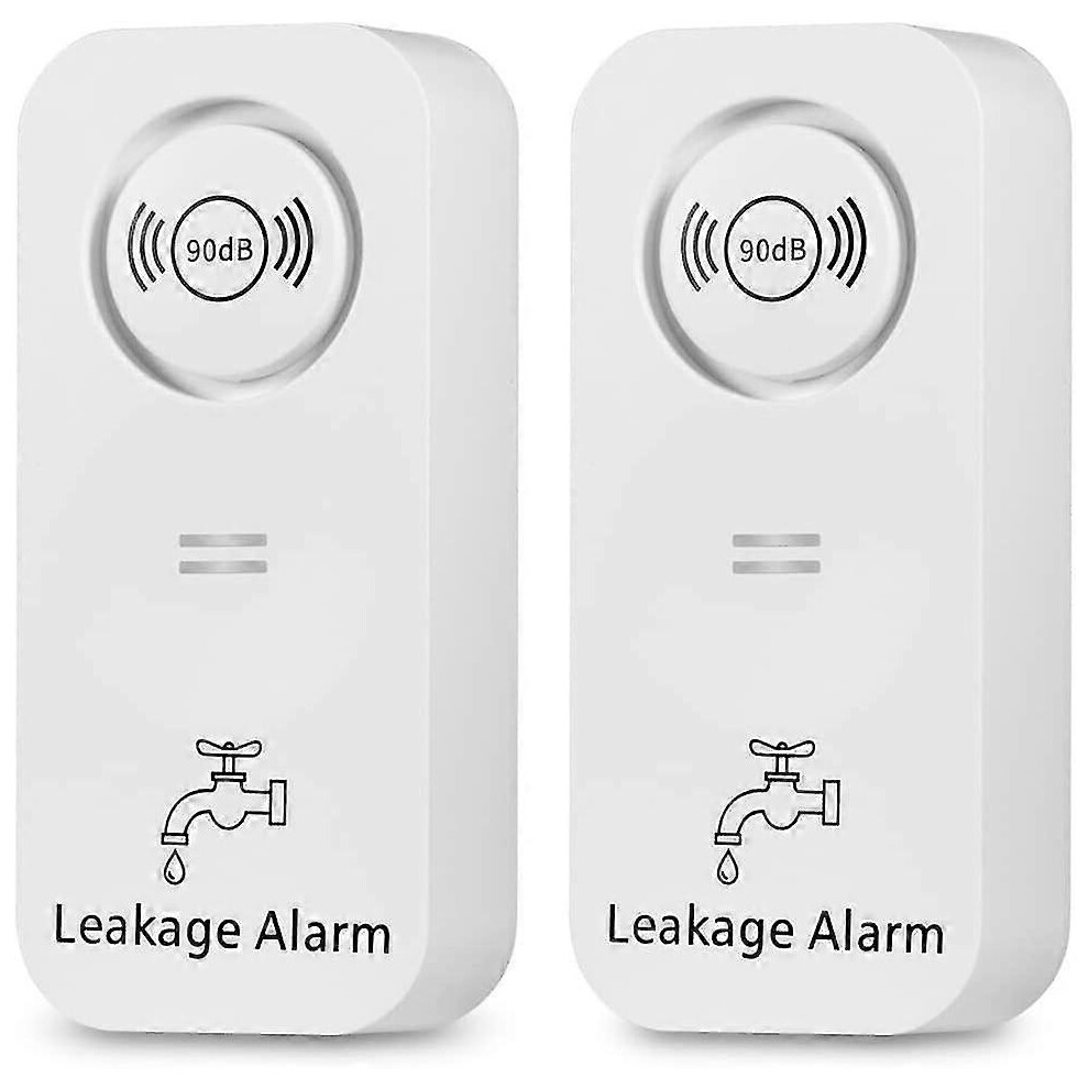 Water Leak Detector 2-Pack With 90Db Alarm Dual Probes For Bathroom, Kitchen, Basement Protection 6901508401822