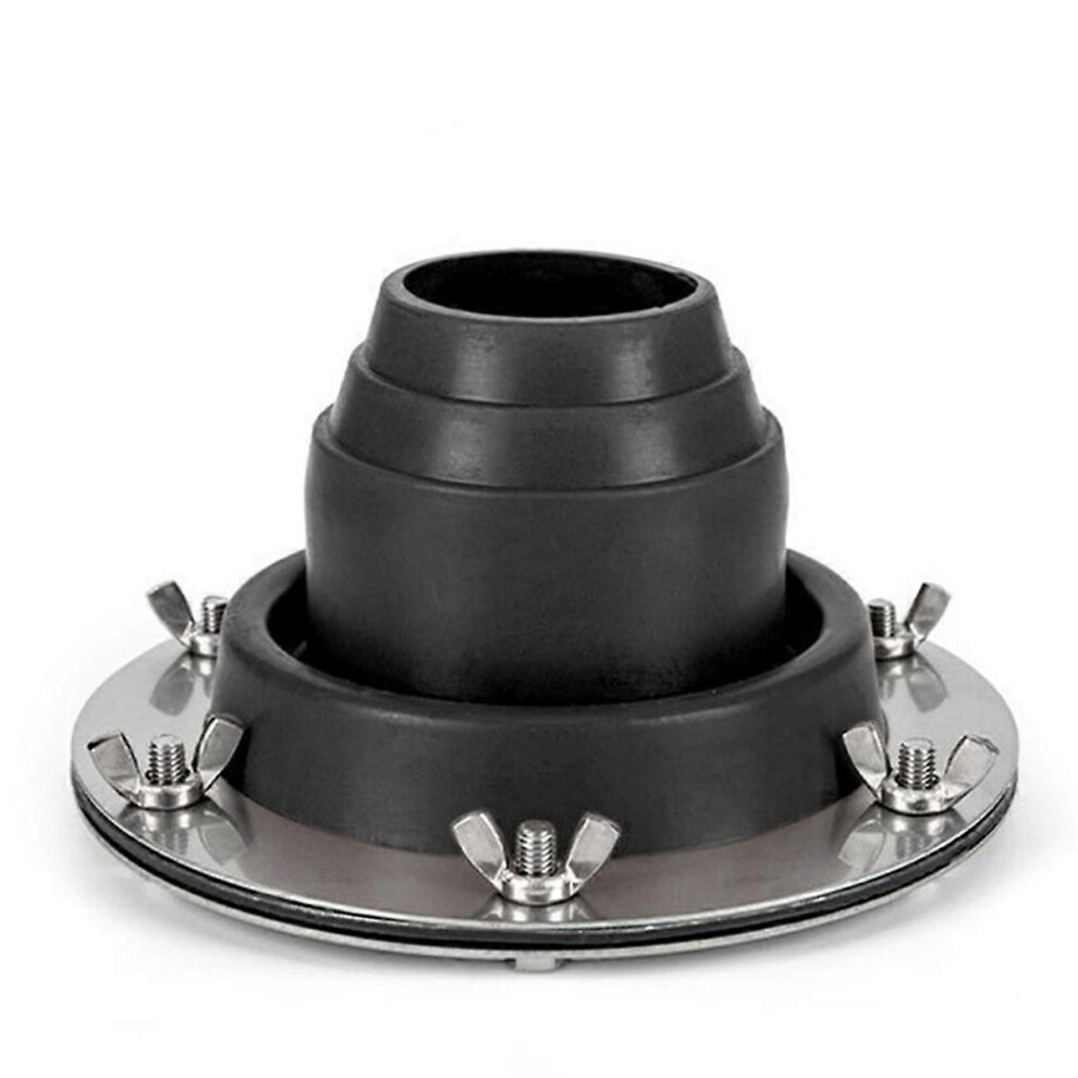 Tent Stove Chimney Cover For 1.8-3.9 Inch Pipes With Heat-Resistant Steel Base, Black Silicone Scald Protector For Bell Tent Tipi Yurt 6901508403352