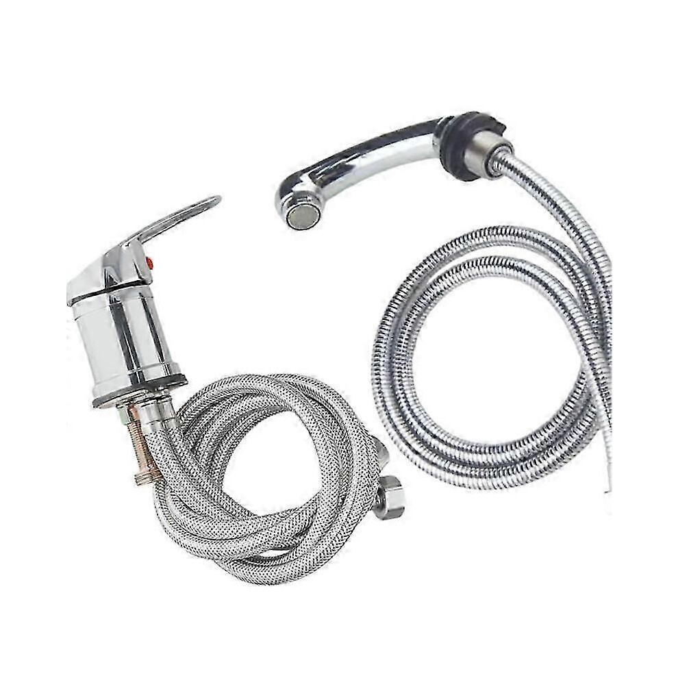 Salon Shampoo Basin Tap, Hot Cold Mixer Zinc Alloy With 80Cm Hose For Hair Washing Sinks 6901508404311