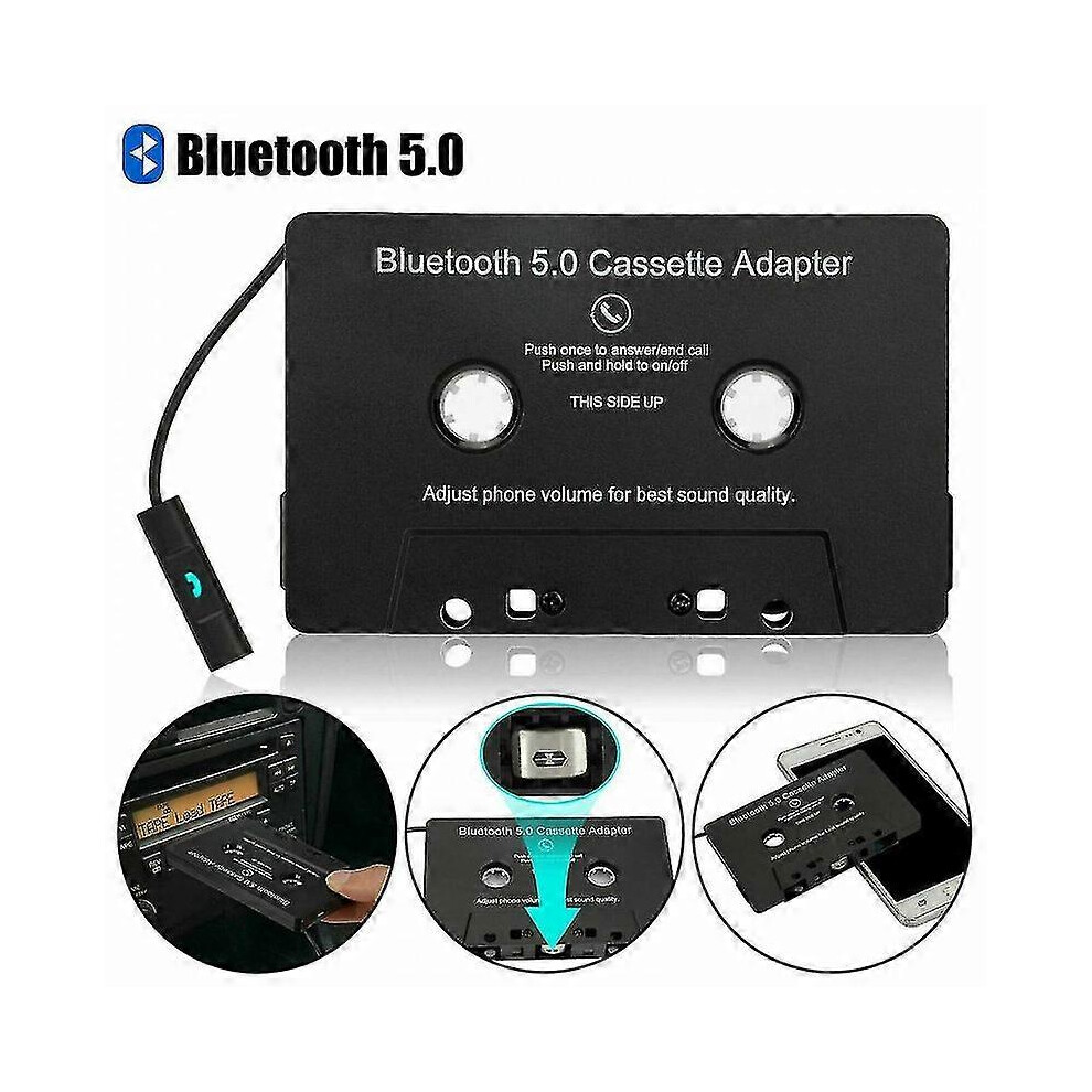 Bluetooth Cassette Receiver Compatible With Car Audio Players, Bluetooth 5.0 With 8-Hour Playtime, 130Mah Rechargeable Battery, Aux Audio Adapter 6901508402515