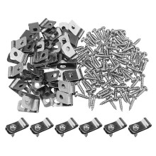 Clips de fijación de acero inoxidable, juego de 200 piezas para cercas metálicas soldadas sobre madera, accesorios para cercas de ganado.