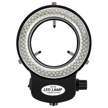 LED Ring Light for Stereo Microscopes with 144 LEDs, 6000K Daylight 0-100% Dimming, Shadowless Illumination for Photography Inspection