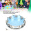 10in Blue Hand Drum with Adjustable Tone, Double Row ABS Light Hand Bell 11