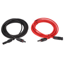 12AWG Solar Panel Verlängerungskabel 2m Schwarz & Rot IP68