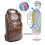 Thickened PU Leather Drumstick Backpack Storage Bag Brown 4