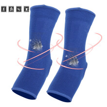 Sport Knöchel-Schutzpolster für Muay Thai Karate Boxen Leder Baumwolle Blau M
