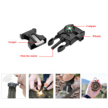 10pcs 5-In-1 Quick Release Buckles with Compass Whistle Fire Starter