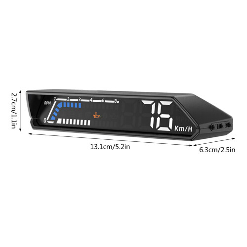 Car Head Up Display 4.6in Black 131x63x27mm 1