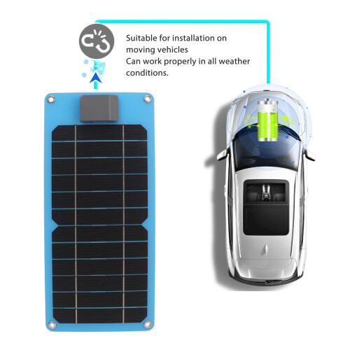 Solar Panel Charger 8W 5V USB 320x145x3mm Black 2