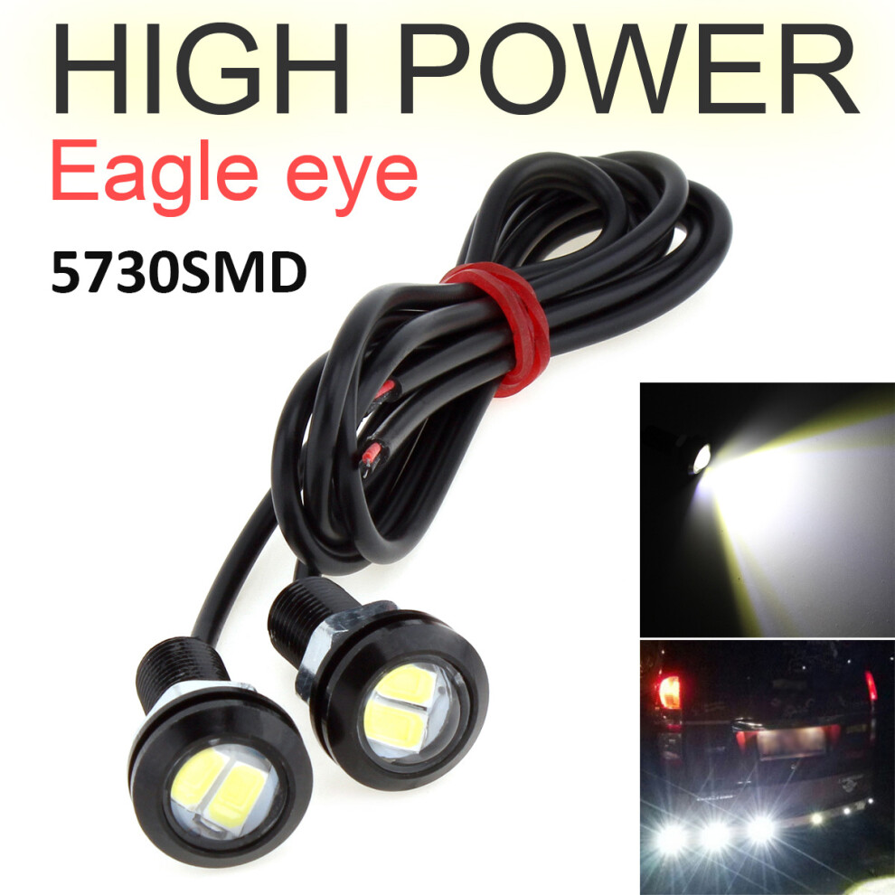 2Pcs 18Mm Led Eagle Eye 12V 2Leds 5730 Smd Car Fog Drl Daytime Running Reversing Backup Parking Signal Lamp Light 6935161639001
