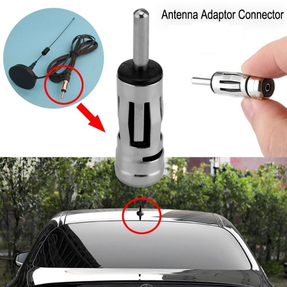 Alloy Auto Connector Car Radio Stereo Antenna Mast Adapter Iso To Din Aerial Plug 6935161650488