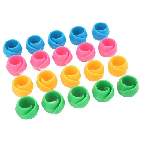 20 Pcs Silicone Thread Holders, 4-Color Bobbin Clips, 1.8x2.2cm 1
