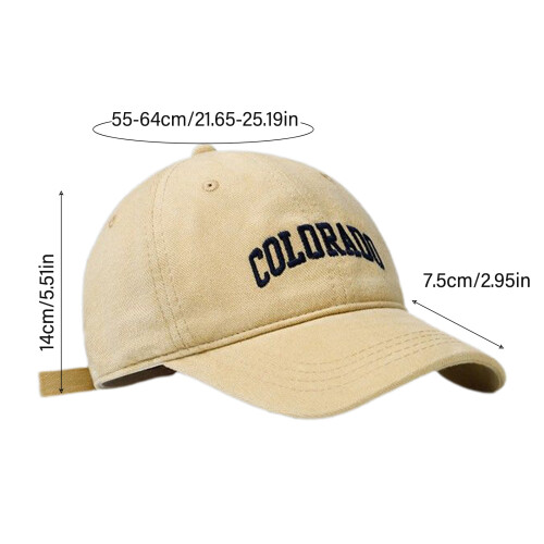 (Khaki) Unisex Baseball Cap with Letter Pattern 2