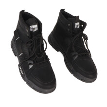 Men Work Boots Non-Slip PU Leather Black Size 42