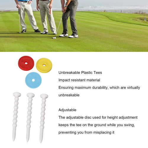 9 Pack Adjustable ABS Driver Tees for Low Friction, Multi Color 2