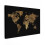 (World map gold-black, 47"x31") Framed Canvas Wall Art 1
