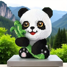 Neues Bambus-umarmender-Panda-Baustein-Set 2025, anspruchsvolles Zusammenbau-Spielzeug, Roter Panda-Modellbausatz geeignet für Erwachsene