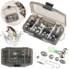 101Pcs Carp Fishing Tackle Kit Including Weights Sinkers Swivels Lures Carp Fishing Set Carp Fishing Rigs for Bass Trout Salmon