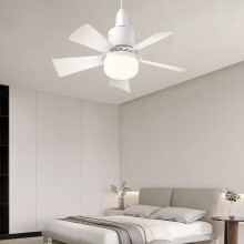 Ventilatore da soffitto con luce da 15,7 pollici, attacco E26, telecomando, 150 mAh, bianco