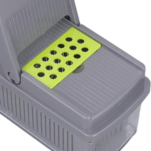 Stainless Steel Vegetable Chopper with Container, Slicing & Shredding 2