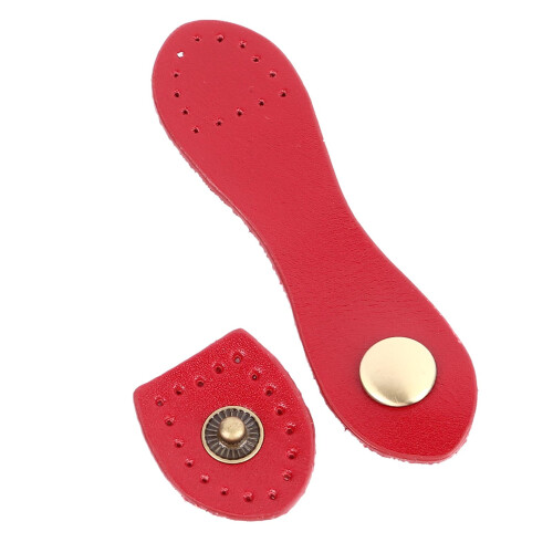 5-Set Leather Snap Buckles Red Antique Brass 1