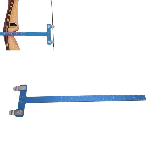 T Shaped Stainless Steel Bow Square Compound Recurve Bowstring Measurement Tool Blue 2