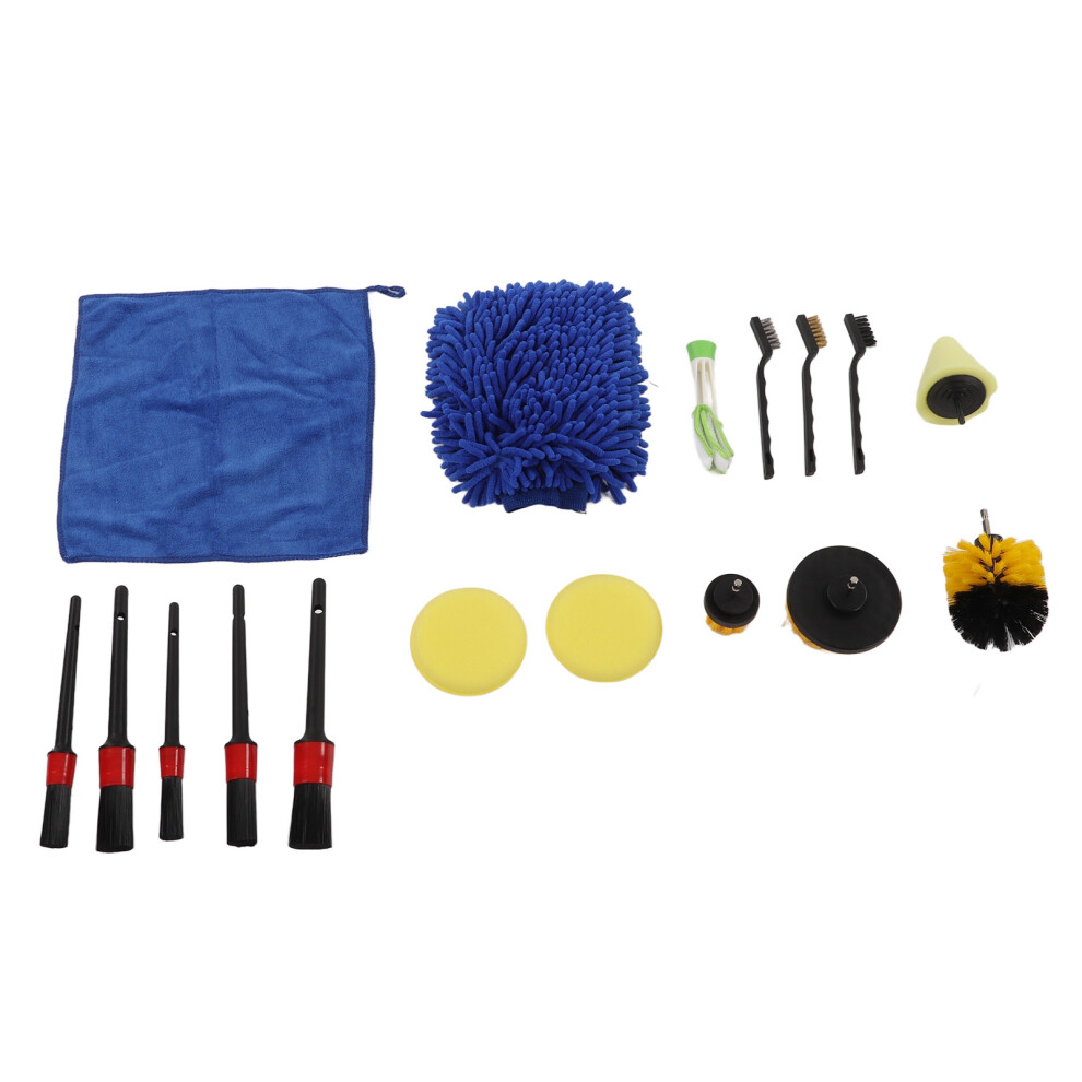17Pcs Auto Detailing Brush Kit For Car Interior & Exterior Cleaning 7601375787201