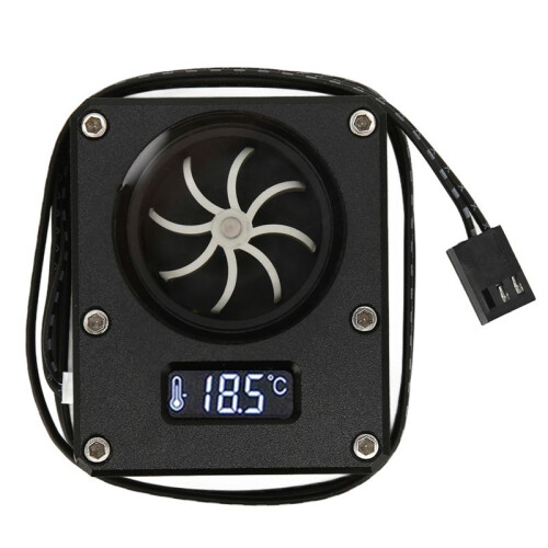 2X PC Water Cooling Flow Meter Indicator 12V Small 3pin Interface G1/4 Thread Pom Rustproof Computer Flow Meter Black 2