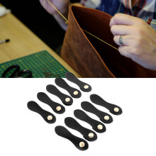 10 Sets zum Nähen Leder-Druckknopf-Schnallen Verschlüsse für Handwerks-DIY-Taschen Schwarz