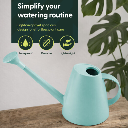 Keplin 1.8L Plastic Plants Watering Can with Plastic Sprinkler, Light Blue 1