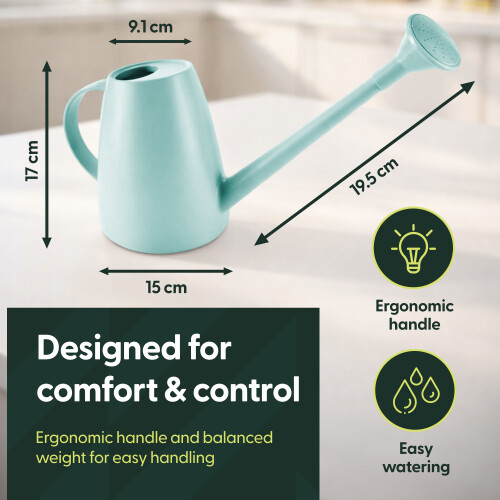 Keplin 1.8L Plastic Plants Watering Can with Plastic Sprinkler, Light Blue 2