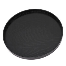 Solid Wood Serving Tray 11.8in Square Elegant Black Multifuntional