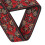 Leather & Nylon Guitar Strap with Embroidered Floral Pattern, Black 4