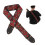 Leather & Nylon Guitar Strap with Embroidered Floral Pattern, Black 15
