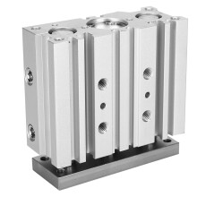 Lufzylinder MGPM20X30 3-Stößel Aluminiumlegierung Doppelwirkend Pneumatisch 20 mm Bohrung