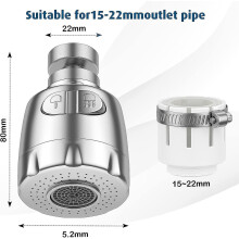 Faucet Aerator Compatible with M22 M24 Taps, 360 Rotation Dual Function Spray Head for Kitchen Bathroom Sink