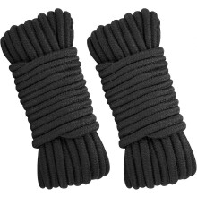 Cotton Rope 8mm Black 66ft Total, Natural Fibre Cord for Home Decor Crafts, Plant Hanging, Macrame (2 Rolls)