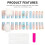 Blue Long Square Press-On Nails Kit for Women 10