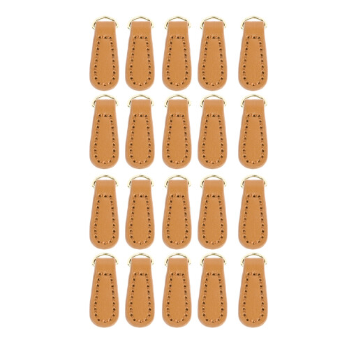 20pcs Genuine Leather Zipper Pulls - Gold Color Buttons for Backpacks 1