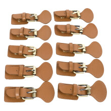 Leather Closures 10 Sets Sew On Toggles for Jackets Coats DIY Leather Tan