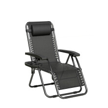 Zero Gravity Garden Recliner Chair Outdoor Sun Lounger Black