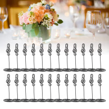 24 piezas de clips negros para números de mesa de acero inoxidable