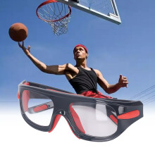 Schwarze PC-Basketball-Sportbrille, leicht & stoßfest mit Lanyard