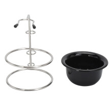 Conjunto de Pincel de Barbear Suave com Tigela e Suporte, Suporte de Metal para Pincel de Barbear com Formato Ergonômico, Tigela para Sabonete de