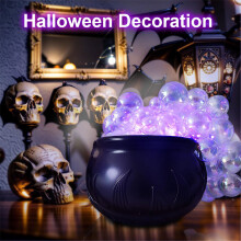Halloween Decorations DIY Bubbling Cauldron Set Black Plastic Bowl Spooky Vintage Decor for Home Kitchen Room Party Table